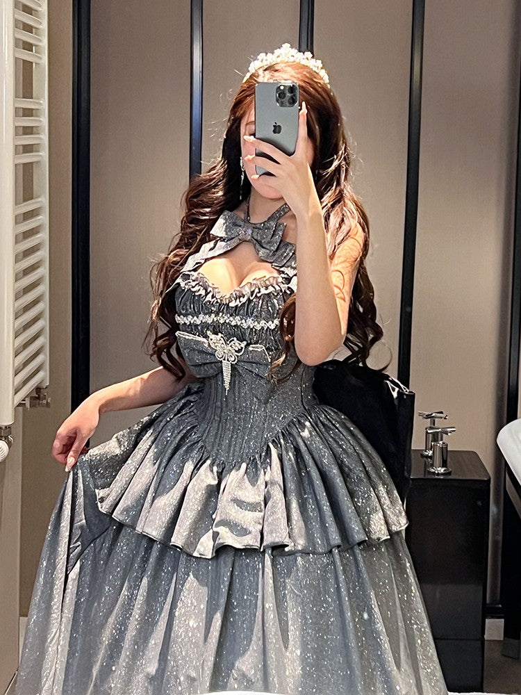 gradient glitter pink rich family daughter style