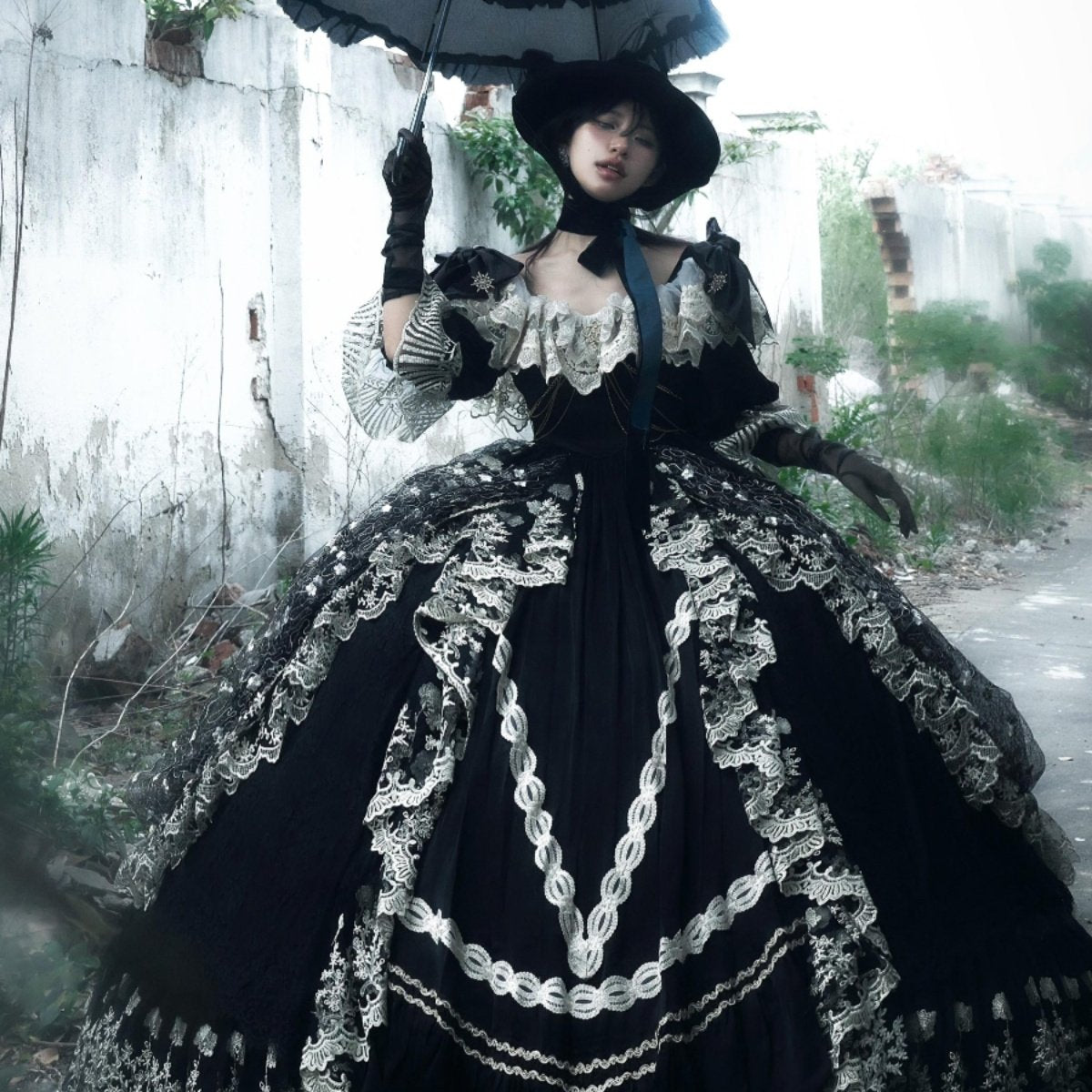 Rococo antique wedding dress French heavy industry vintage classical