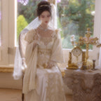 Luna Manor Retro Gorgeous Imperial Dress Elegant Heavy Painting Dress Skirt