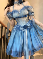 Meow Guo Sen Midsummer Dream Gradient Fairy Asymmetric Skirt