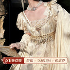 Luna Manor Retro Gorgeous Imperial Dress Elegant Heavy Painting Dress Skirt