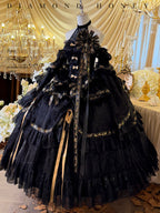 Full style Final [Obsidian Dinner] Gothic Dress Birthday Coming-of-Age Ceremony Evening Dress Long Dress