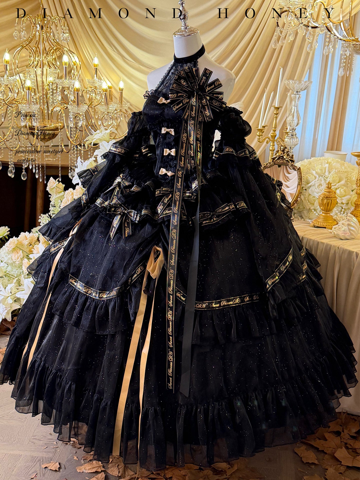 Full style Final [Obsidian Dinner] Gothic Dress Birthday Coming-of-Age Ceremony Evening Dress Long Dress