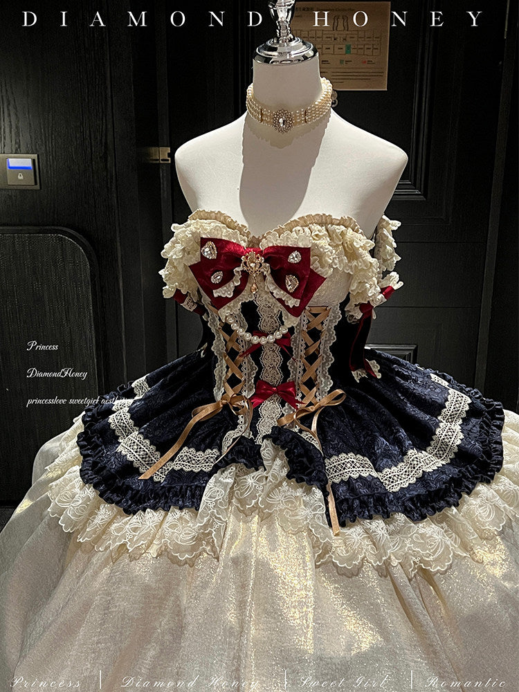 Full [Snow Daughter] Princess Coming-of-Age Ceremony Fairy Tale Birthday Theme Atmosphere Dress Long Dress