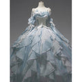 Flower god lolita bride blue evening dress female superfairy temperament princess dress student day coming-of-age ceremony art exam party