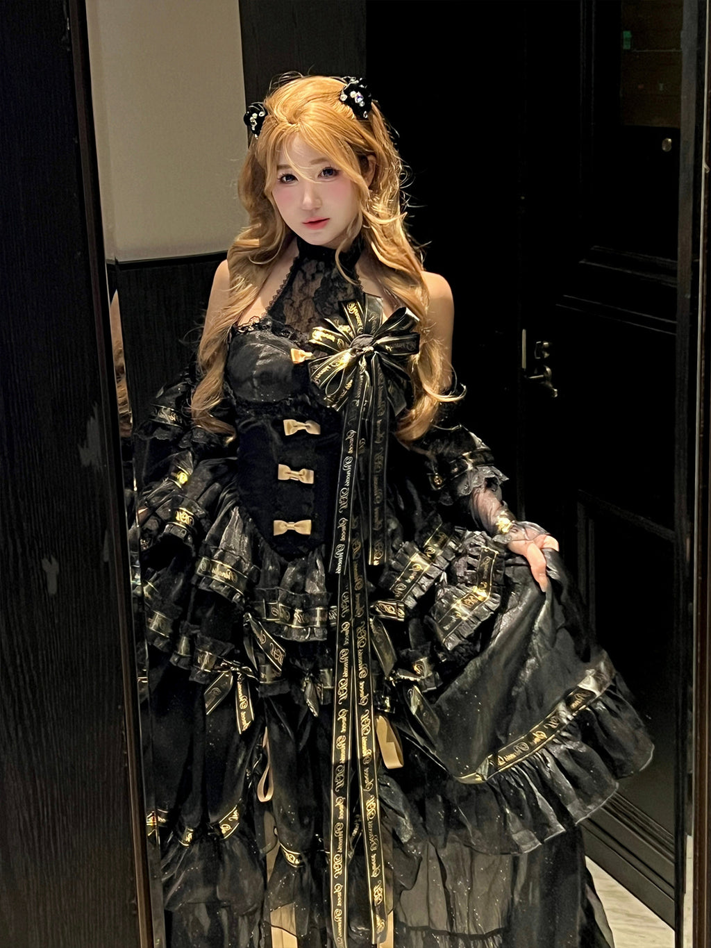 Full style Final [Obsidian Dinner] Gothic Dress Birthday Coming-of-Age Ceremony Evening Dress Long Dress