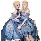 Meow Guo Sen Midsummer Dream Gradient Fairy Asymmetric Skirt