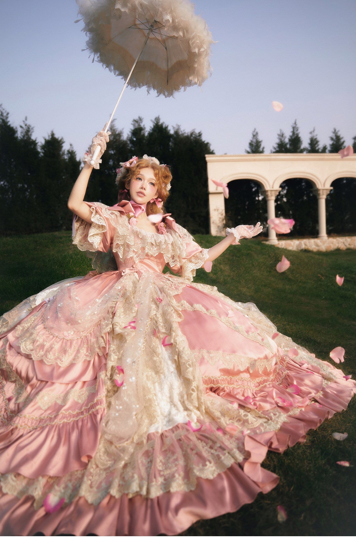 Rococo antique wedding dress French heavy industry vintage classical