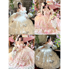 Autumn and winter long dresses, princess style coming-of-age ceremony wedding dresses, engagement toasts