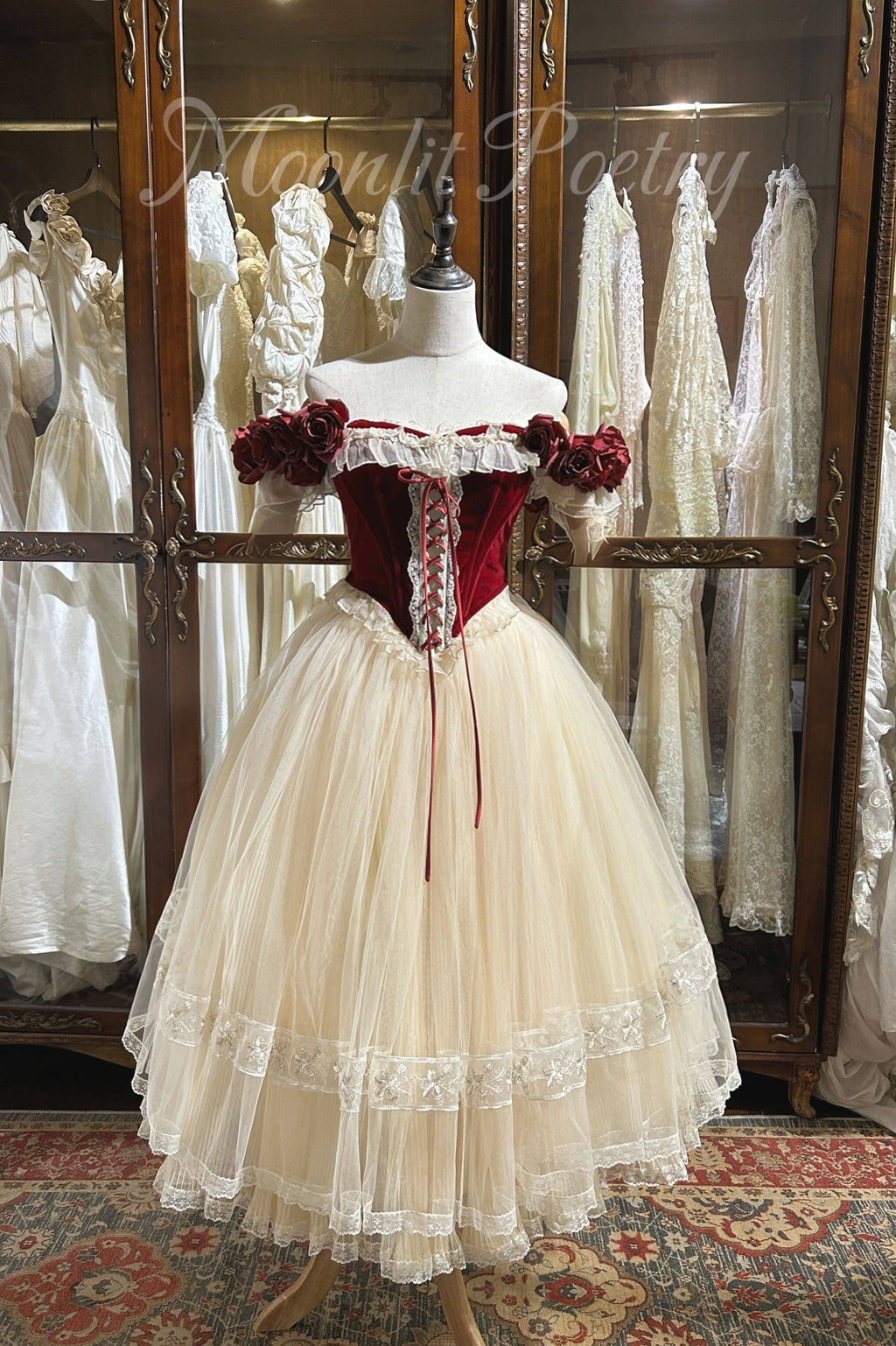 Moonlight poetry antique ballet series rose will vintage red velvet ballet lolita