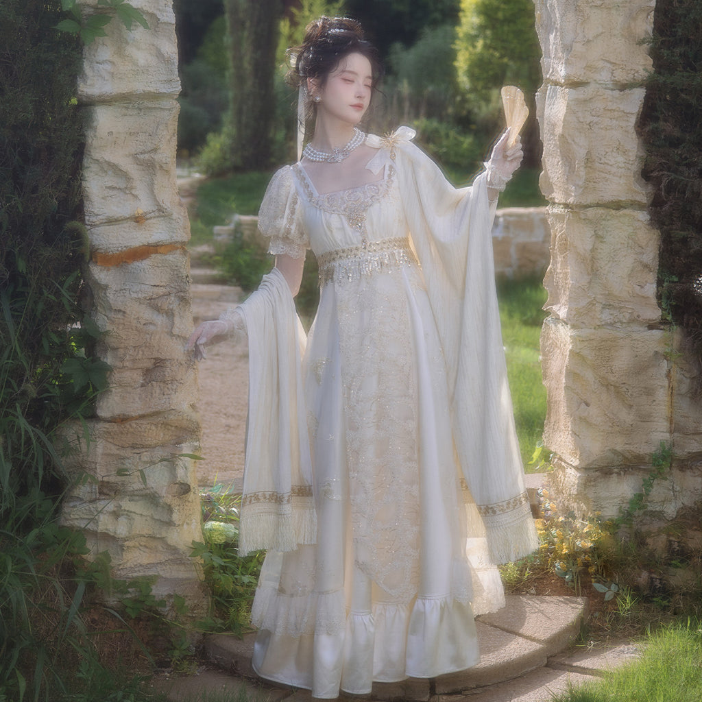 Luna Manor Retro Gorgeous Imperial Dress Elegant Heavy Painting Dress Skirt