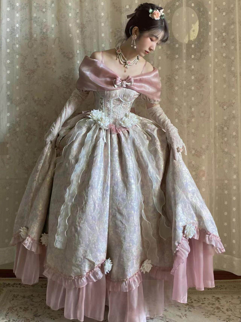 Grape Jelly Exquisite jacquard fabric princess dress dress