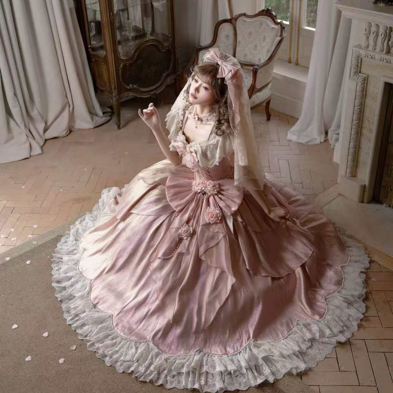 Rose Festival Original Lolita Princess Dress White Tea Floral Wedding