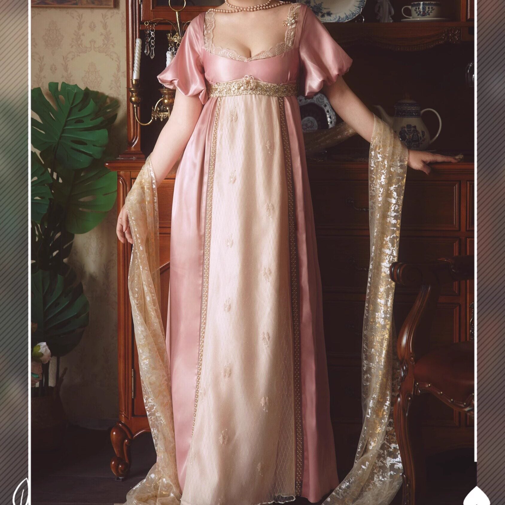 Vintage Imperial Skirt Lolita style nail bead decoration European gorgeous style