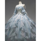 Flower god lolita bride blue evening dress female superfairy temperament princess dress student day coming-of-age ceremony art exam party