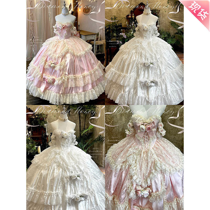 Autumn and winter long dresses, princess style coming-of-age ceremony wedding dresses, engagement toasts