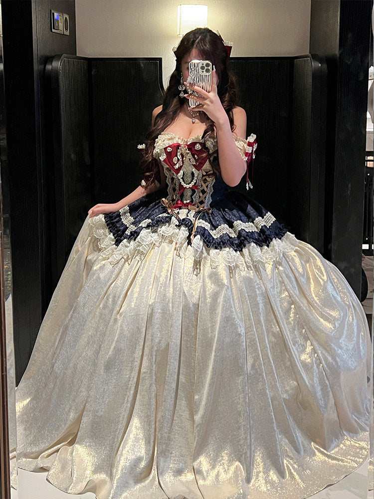 Full [Snow Daughter] Princess Coming-of-Age Ceremony Fairy Tale Birthday Theme Atmosphere Dress Long Dress