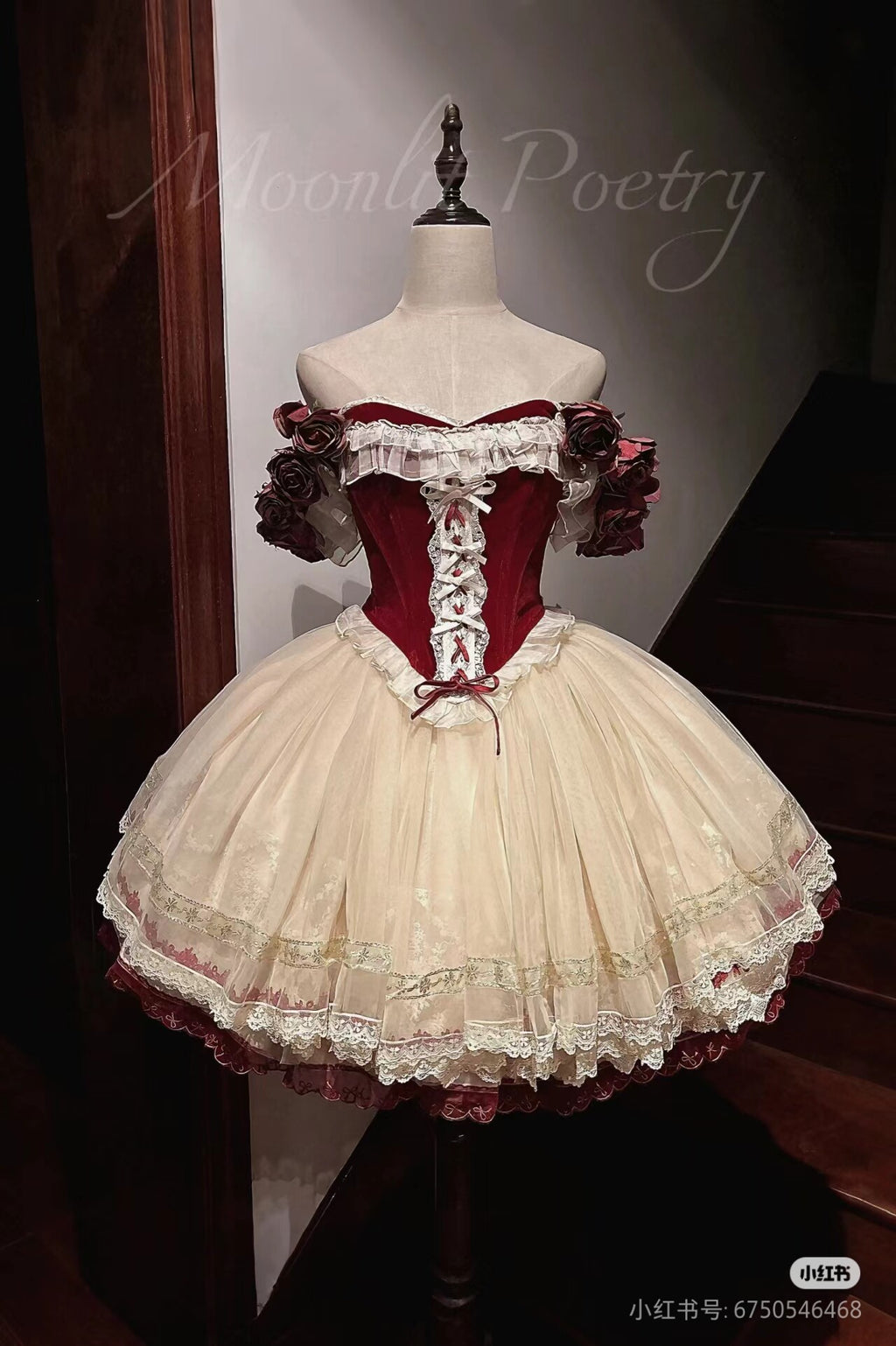 Moonlight poetry antique ballet series rose will vintage red velvet ballet lolita