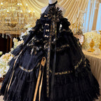 Full style Final [Obsidian Dinner] Gothic Dress Birthday Coming-of-Age Ceremony Evening Dress Long Dress