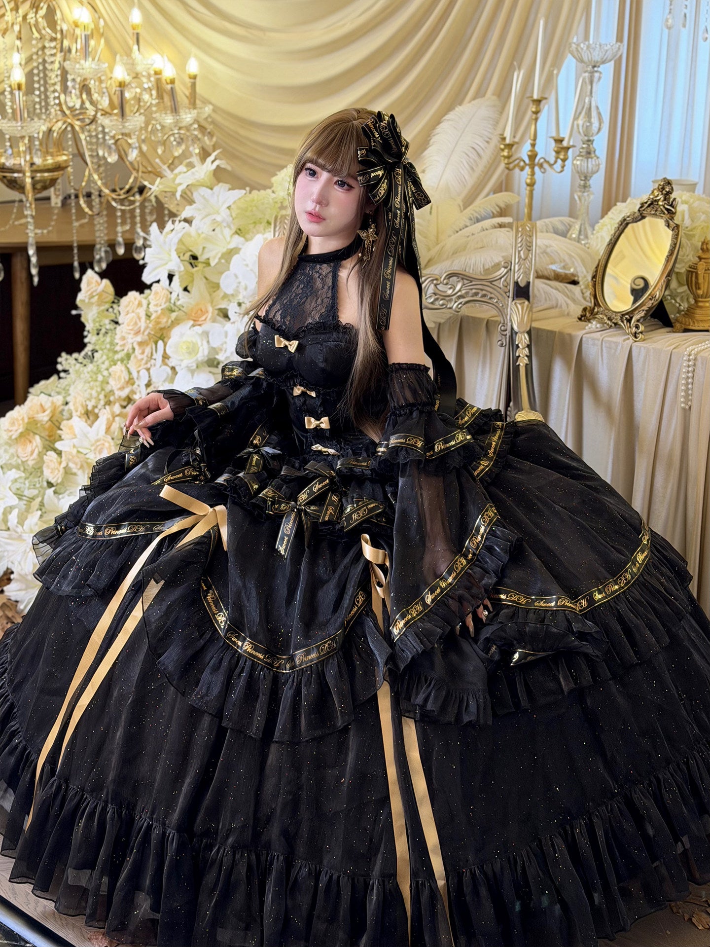 Full style Final [Obsidian Dinner] Gothic Dress Birthday Coming-of-Age Ceremony Evening Dress Long Dress