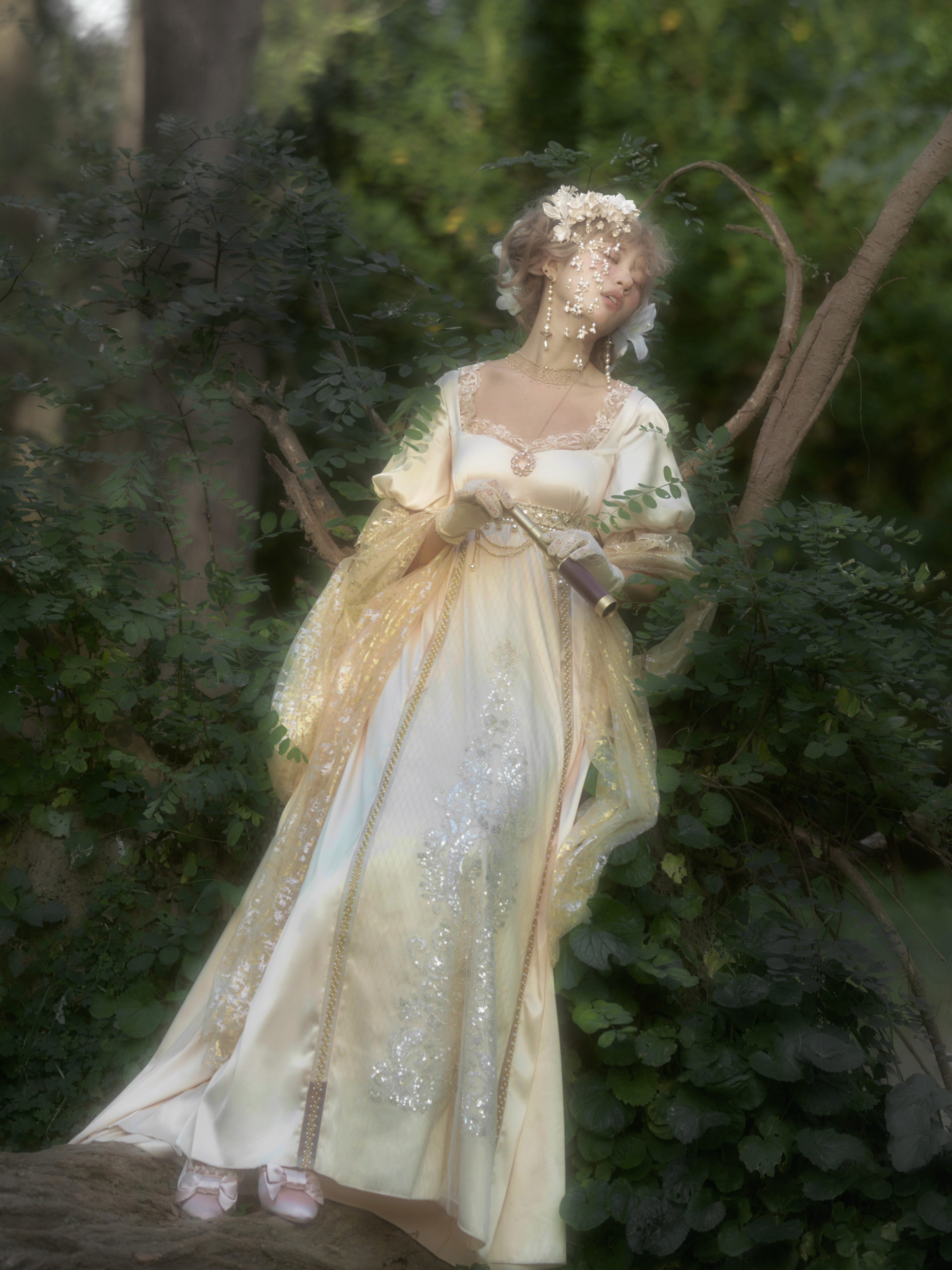 Vintage Imperial Skirt Lolita style nail bead decoration European gorgeous style