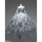 Flower god lolita bride blue evening dress female superfairy temperament princess dress student day coming-of-age ceremony art exam party