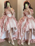 Meow Guo Sen Midsummer Dream Gradient Fairy Asymmetric Skirt