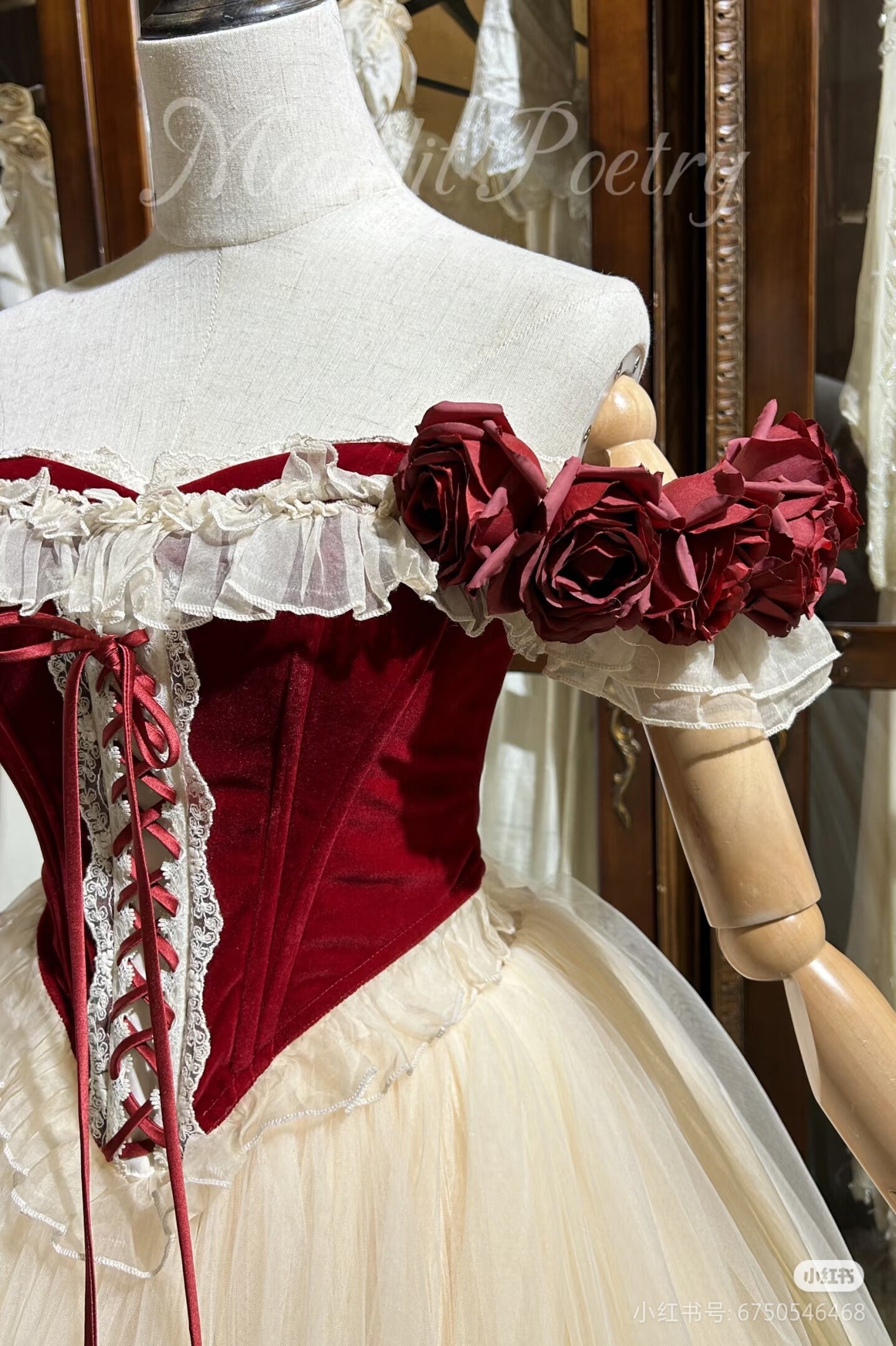 Moonlight poetry antique ballet series rose will vintage red velvet ballet lolita
