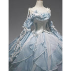 Flower god lolita bride blue evening dress female superfairy temperament princess dress student day coming-of-age ceremony art exam party
